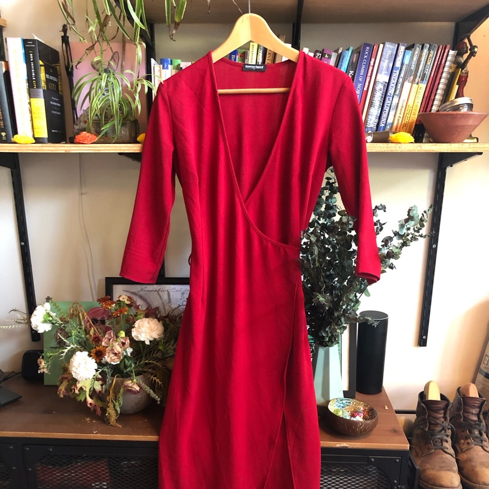 Red Wrap American Apparel Dress 🔥